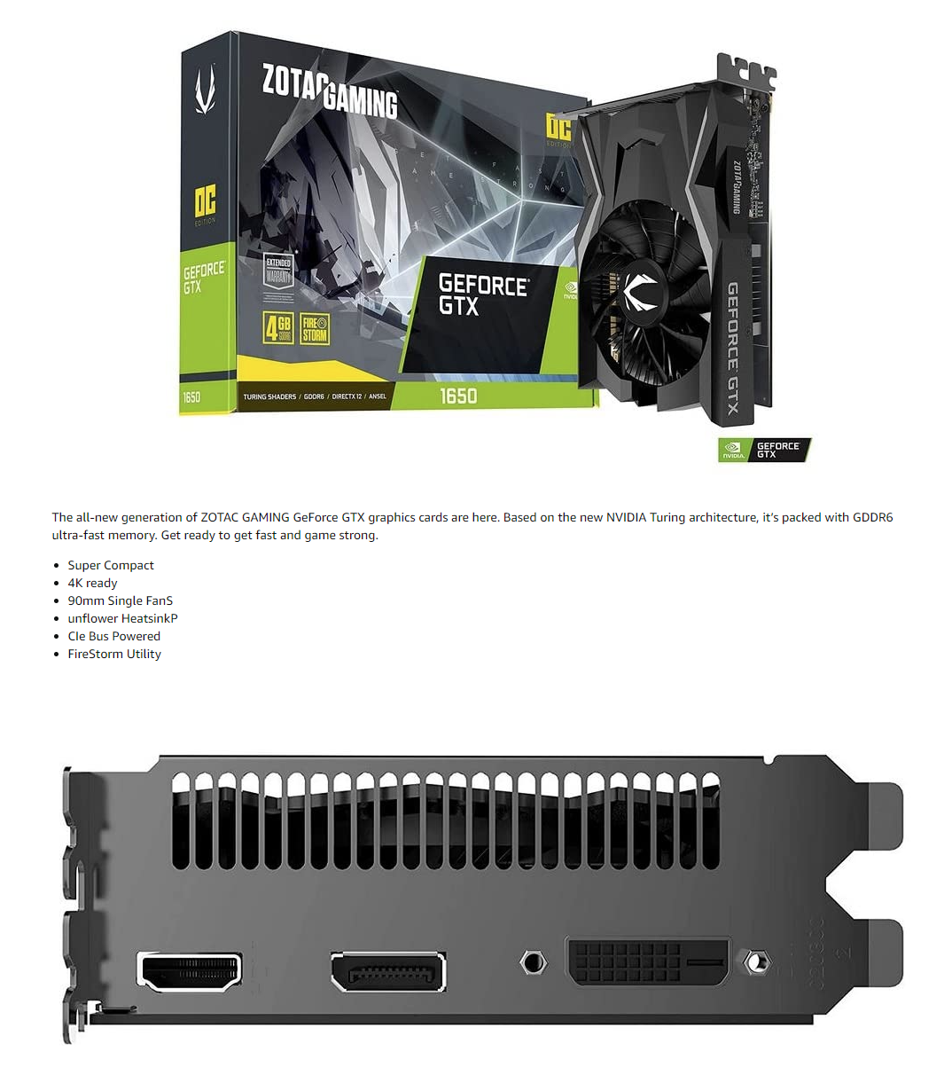 Buy ZOTAC GAMING GeForce GTX 1650 OC 4GB GDDR6 128-bit Gaming Graphics  Card