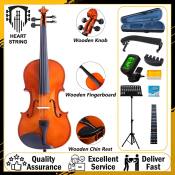 Professional Handmade Wood Violin Set for Kids by HEART STRING