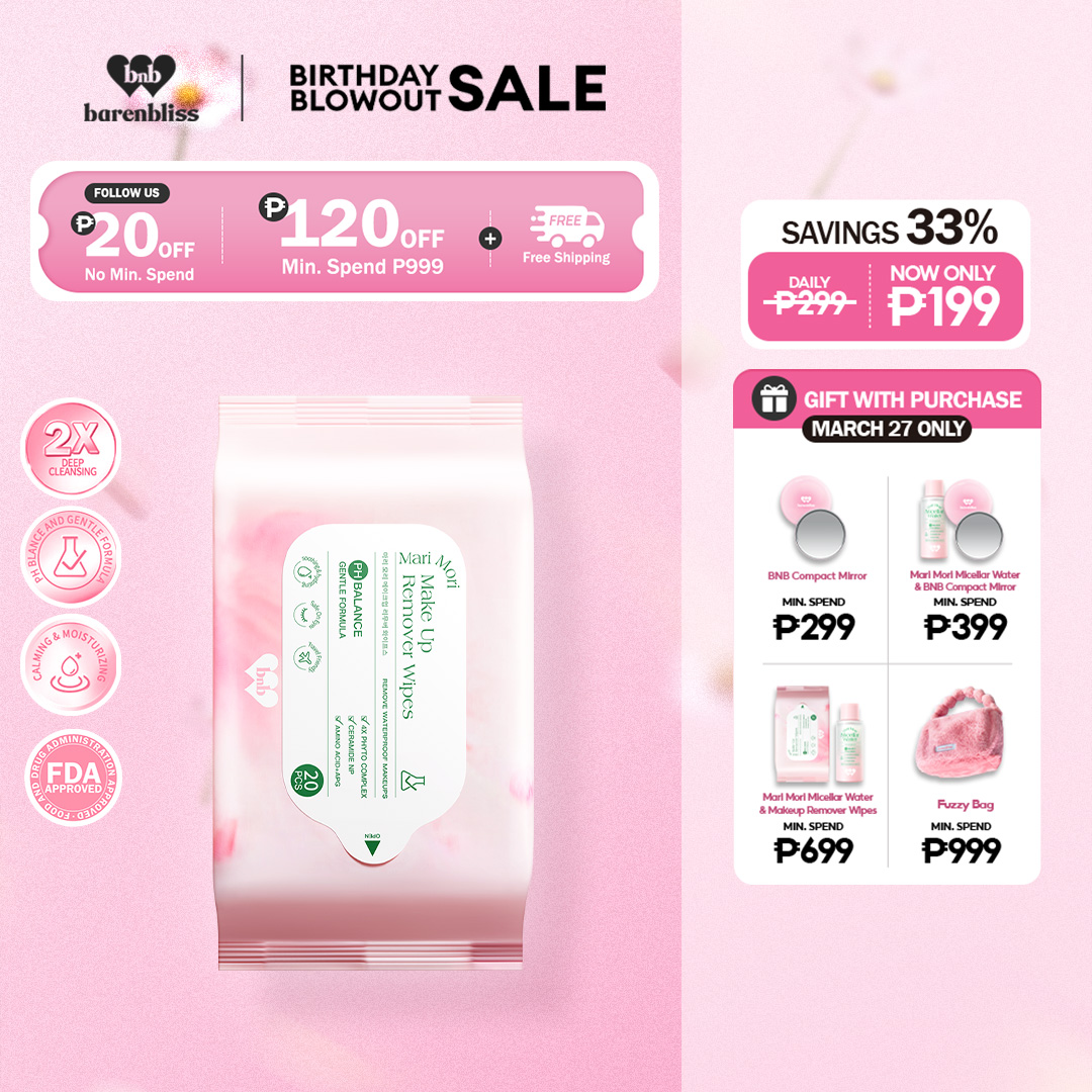 Discount on Barenbliss  shoes - SKU: Barenbliss Bnb Mari Mori Makeup Remover Wipes | 3x Deep Cleansing | Calming | Moisturizing | Good Fo