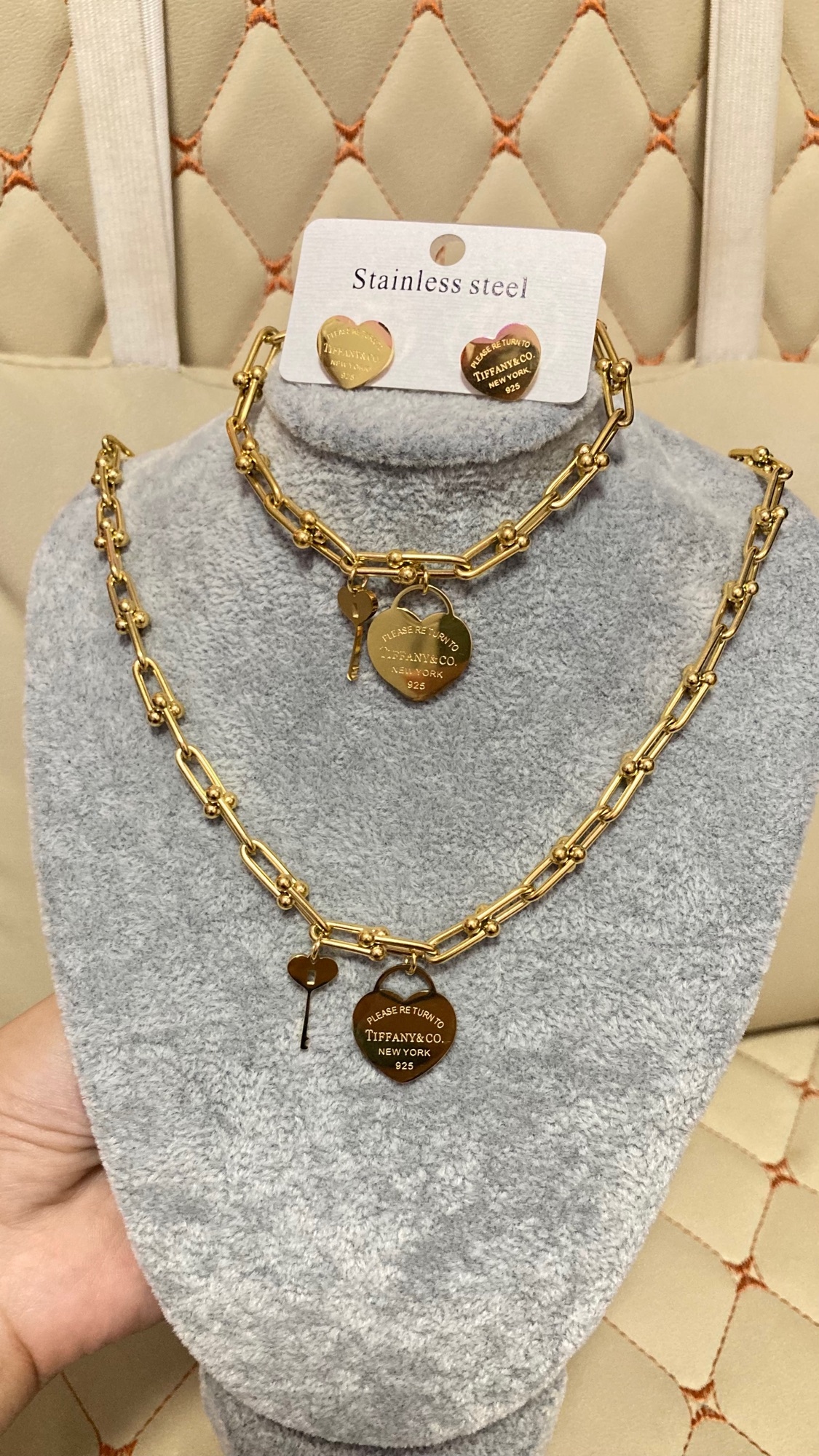 Chain Necklace Tiffany And Co Necklace And Bracelet Set 925