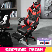 Provision Gaming Chair with foot rest ergonomic chair Leather Office Chair Study Chair Home Reclining Chair laptop chair E-sport Chair Height Free Adjustable Computer Game Chair