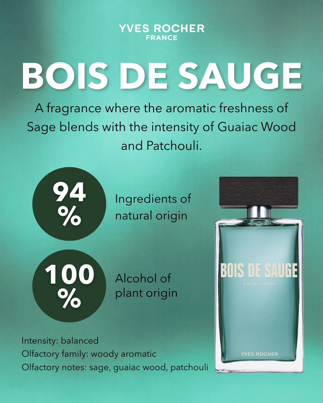 Bois de Sauge Perfume Men Eau de Toilette 100ml by YVES ROCHER
