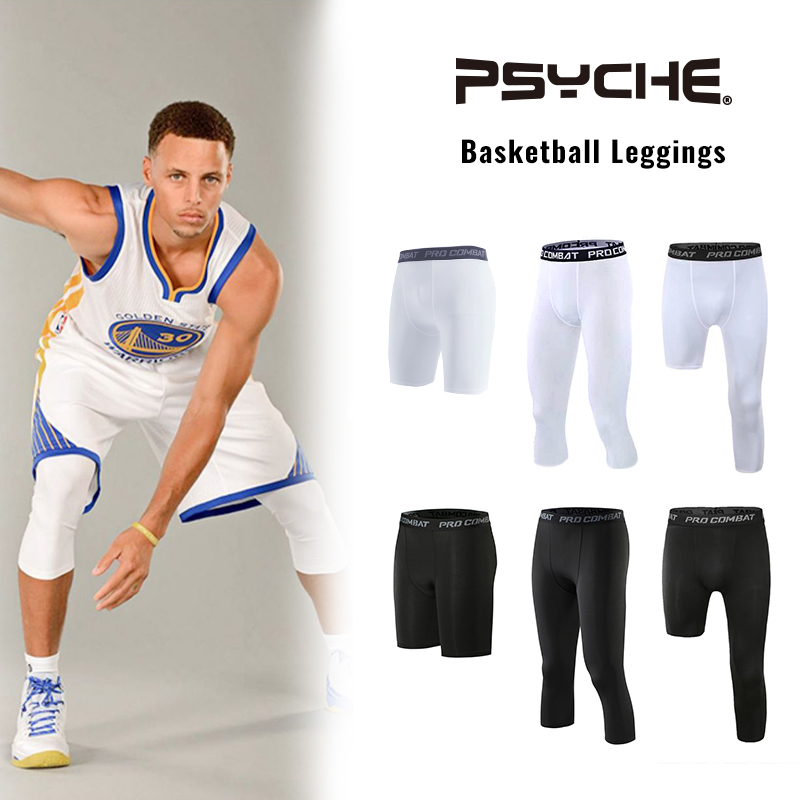 Psyche Men Compression Basketball Leggings Compression One Leg