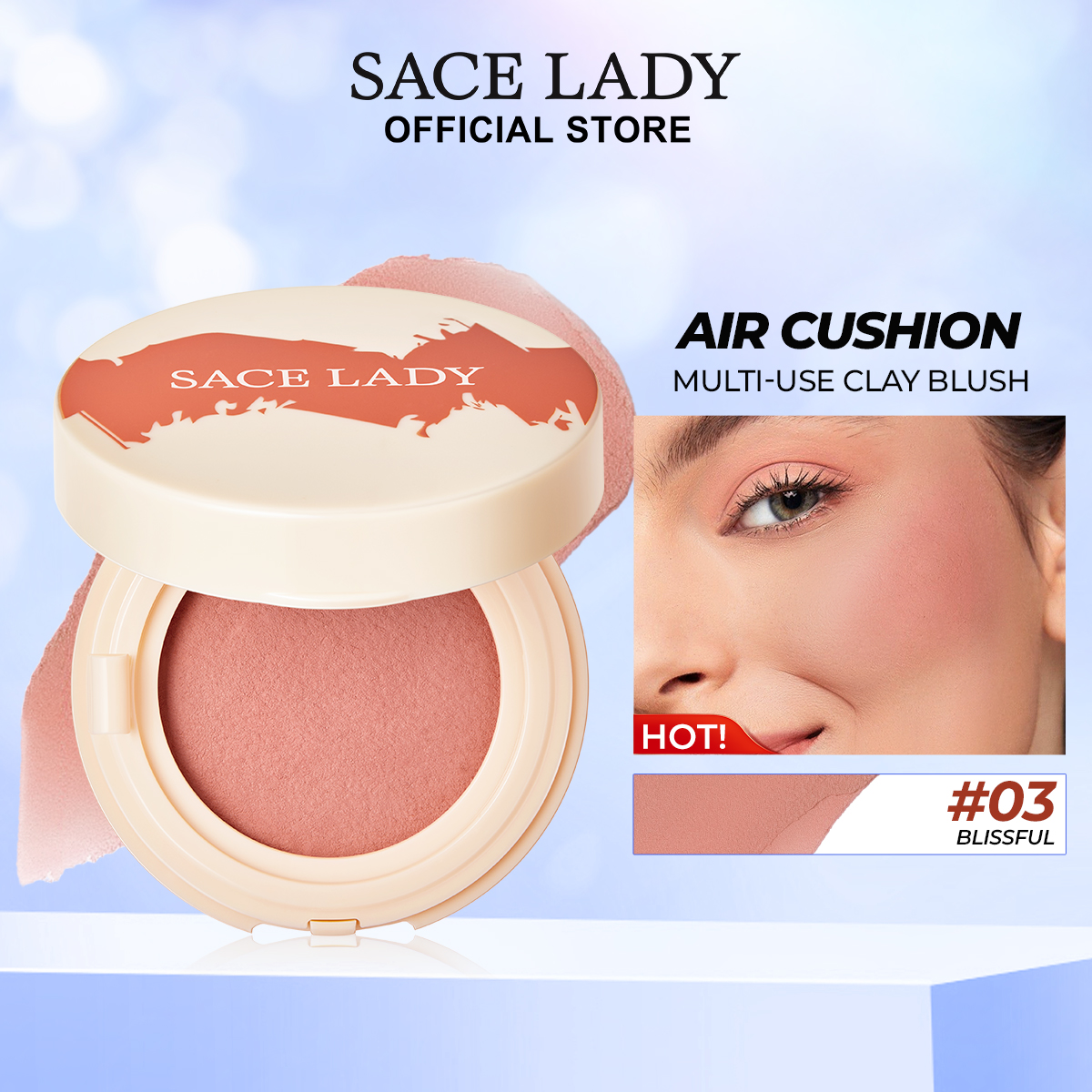 Discount on SACE LADY  shoes - SKU: SACE LADY Air Cushion Clay Blush Natural High Pigment Long Lasting Blusher & Eyeshadow Multi-use Cre