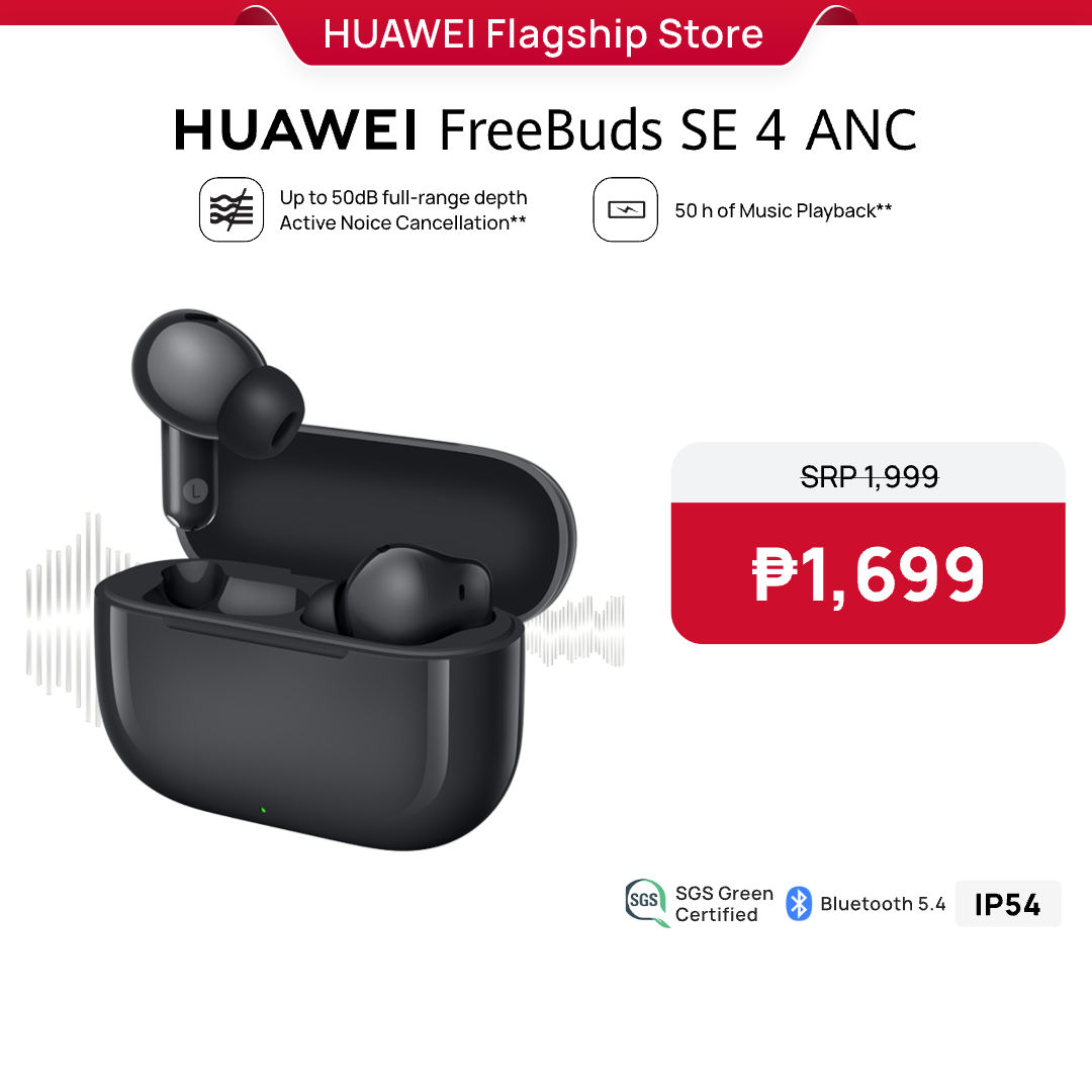 HUAWEI FreeBuds SE 4 ANC l Wireless Earphone l Up 50dB Maximum Full-range Depth l 50H Long Battery Life l IP54 l Broadly Compatible - Image 2