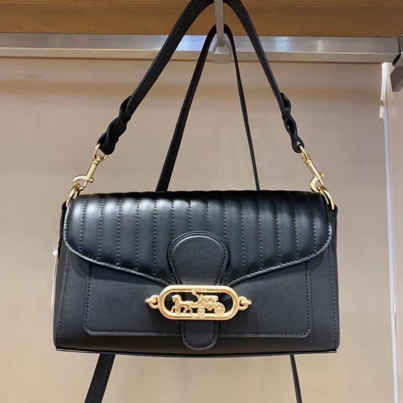 Coach jade shoulder bag with linear quilting new arrivals