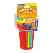 Take & Toss Spill Proof Straw Cups, 10 Ounce, Pack of 4