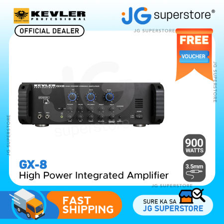 Kevler GX-8 900W X2 High Power Integrated Amplifier with 3.5mm Jack/Mic Input, Feedback Reducer, Mic Priority Button, Effects Master Controls for Karaoke System | JG Superstore