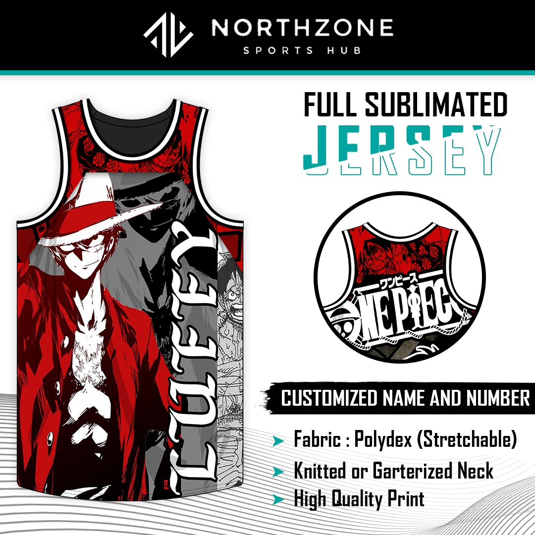 One Piece Anime Design Full Sublimation Basketball Jersey