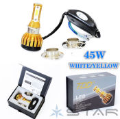 TDD 45W LED Motorcycle Headlight with White/Yellow Light