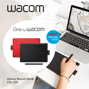 One by Wacom Small  Graphic Drawing Pen Tablet Black/Red