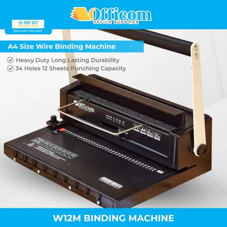 Officom W12M A4 Wire Binding Machine - Heavy Duty Binder