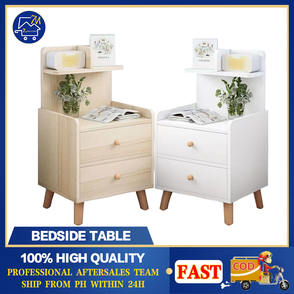 7 Mazzone Bedside Table Modern Simple Storage Cabinet With 2 Drawers Side cabinet