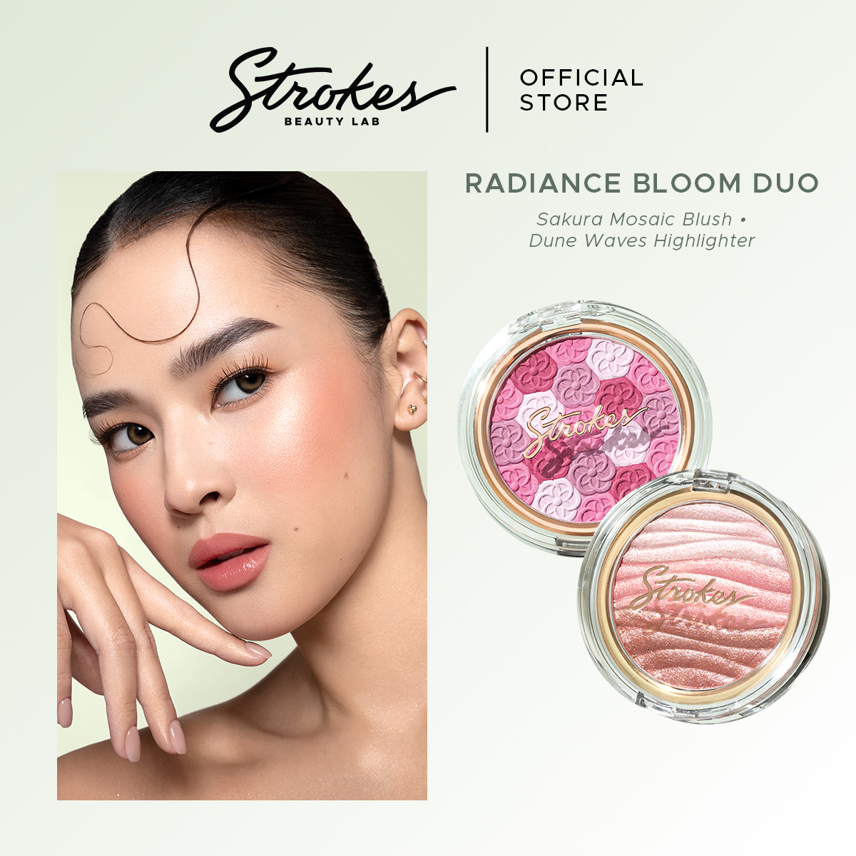 Discount on Strokes Beauty Lab  shoes - SKU: Strokes Radiance Bloom Duo [Sakura Mosaic Blush & Dune Waves Highlighter]