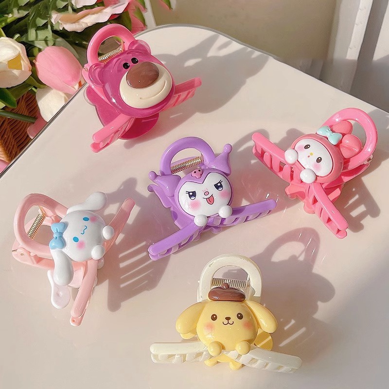 Sanrio Caddy Cat Hair Clip Sweet Girl Hair Accessories Same Grab Clip Butterfly Cartoon Hair Accessories,Temu