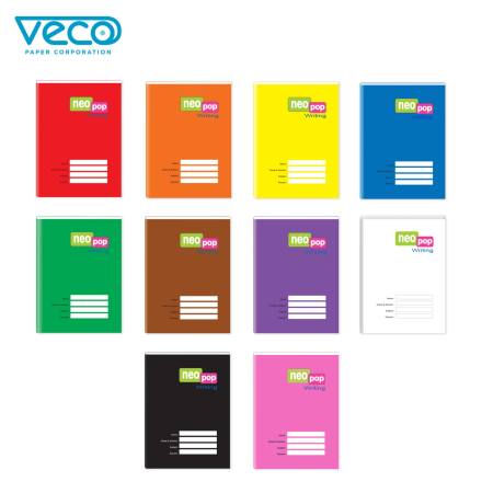 Veco NeoPop Color-Coded Notebook, 80 Leaves, Plastic Cover