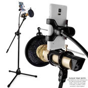 EWA Microphone Stand With Boom Arm 360°Rotating Phone Stand