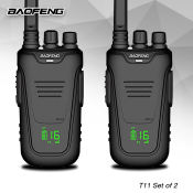 Baofeng T11 5W   Set of 2  Interphone Two-Way Walkie Talkie