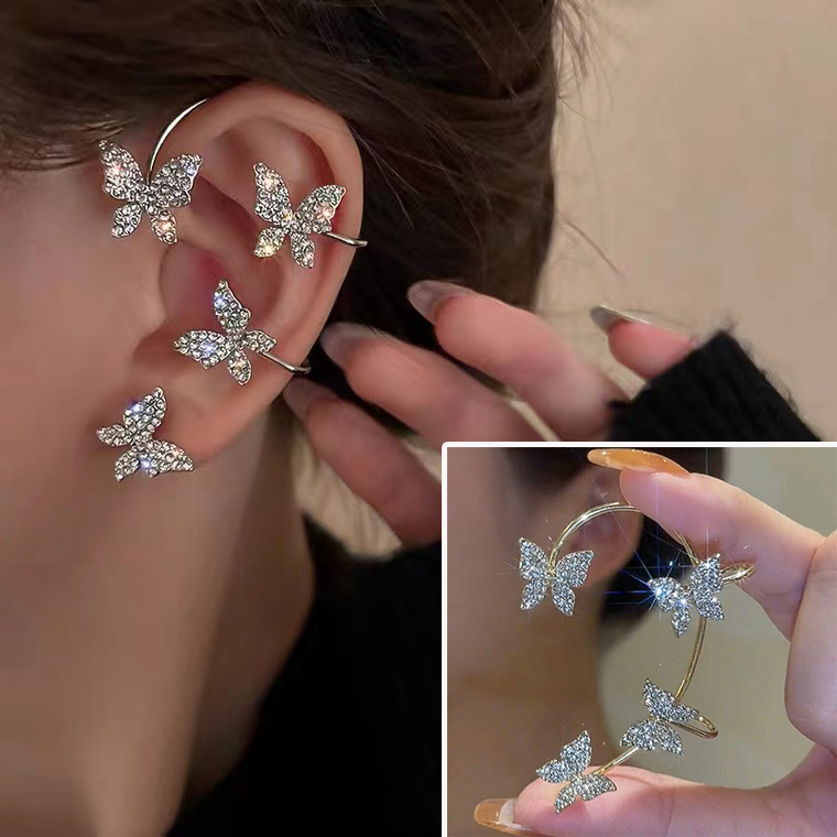 Goldfield Crystal Leaves Asymmetrical Ear Cuff Stud Earrings – ANN VOYAGE-sgquangbinhtourist.com.vn