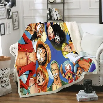 Anime a piece blanket design flannel I see printed blanket sofa warm bed throw adult blanket sherpa style-2 blanket (5)