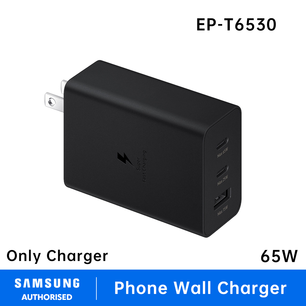 Samsung 65W Trio Adapter Super Fast Usb-c Charger For Samsung devices EP-T6530