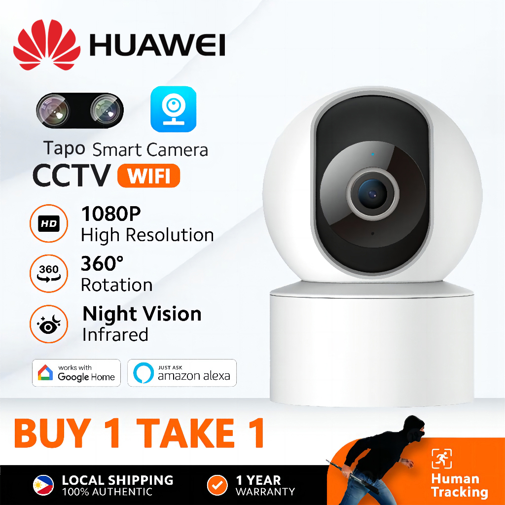 Huawei CCTV Camera Wifi Connect 360 With Audio and Speaker Wireless IP Security Cameras Two-Way Audio Night Vision Auto Tracking CCTV Camera