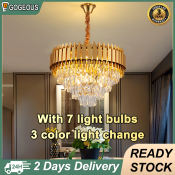 Luxury Crystal Chandelier Light with LED, 3 Colors Gogeous