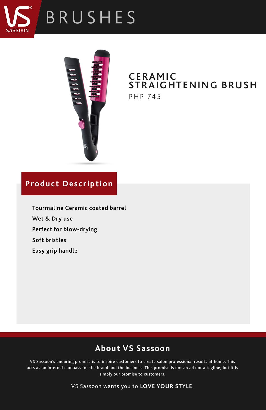 vidal sassoon ceramic straightening brush