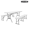 Lifetime USA 6 FT White Fold-In-Half Table and Bench