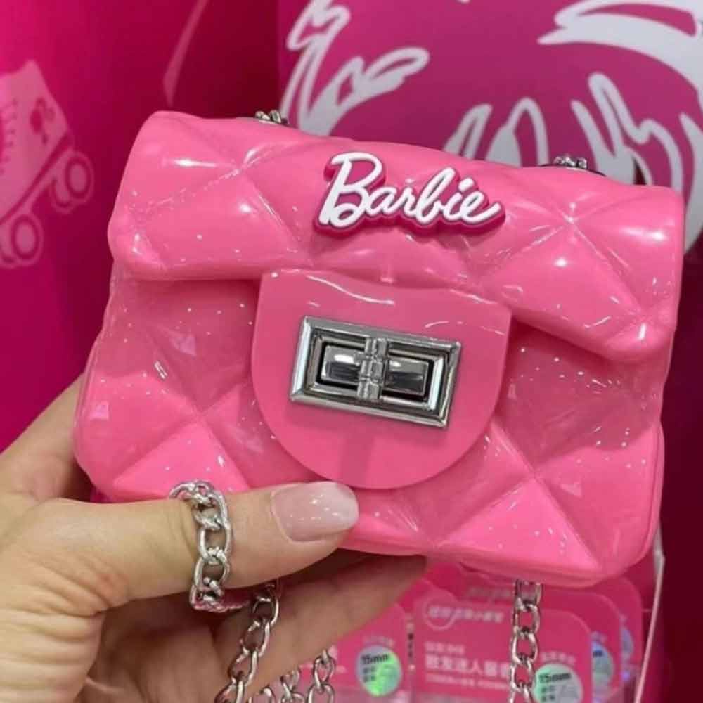 Miniso Barbie Shoulder Bag for Women Y2K Bright Leather Letter Tote Bags  Girl Pink Travel Storage Handbag Fashion Crossbody Bag - AliExpress