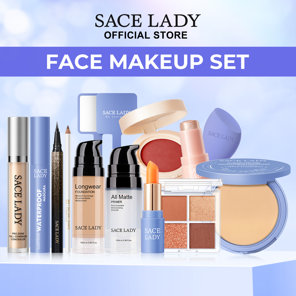 Discount on Sace Lady  shoes - SKU: Sace Lady Natural Make Up Set Complete Make Up Kit Cosmetics Eyeshadow Palette Foundation Concealer 