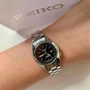Seiko Women's Automatic Stainless Silver Black Watch