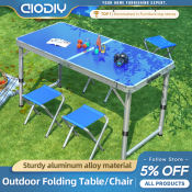 AIODIY Outdoor Folding Table - Portable Aluminum Alloy Camping Table