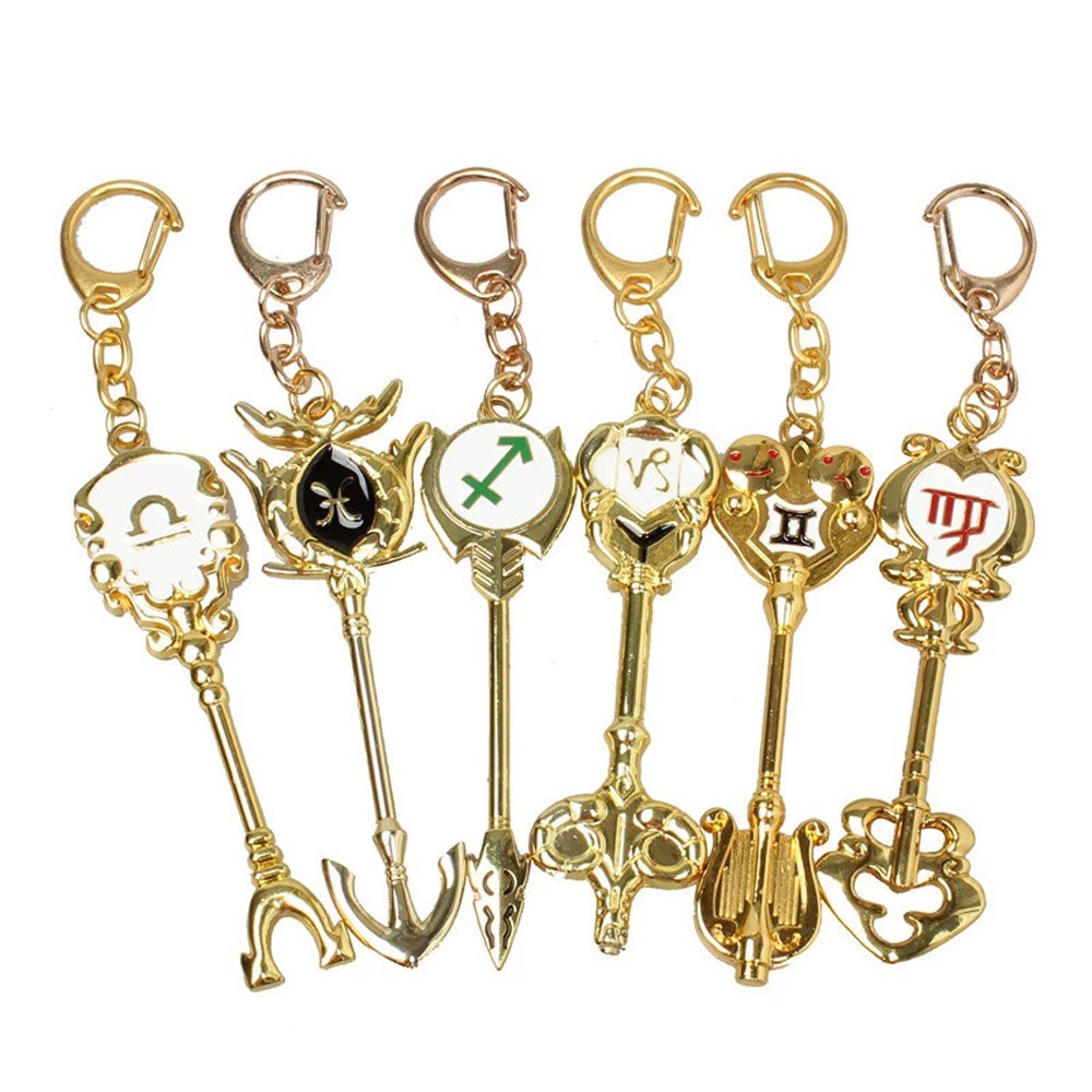 econoLED Rulercosplay Fairy Tail Lucy Set of 25 Golden Zodiac Keys Chain Play