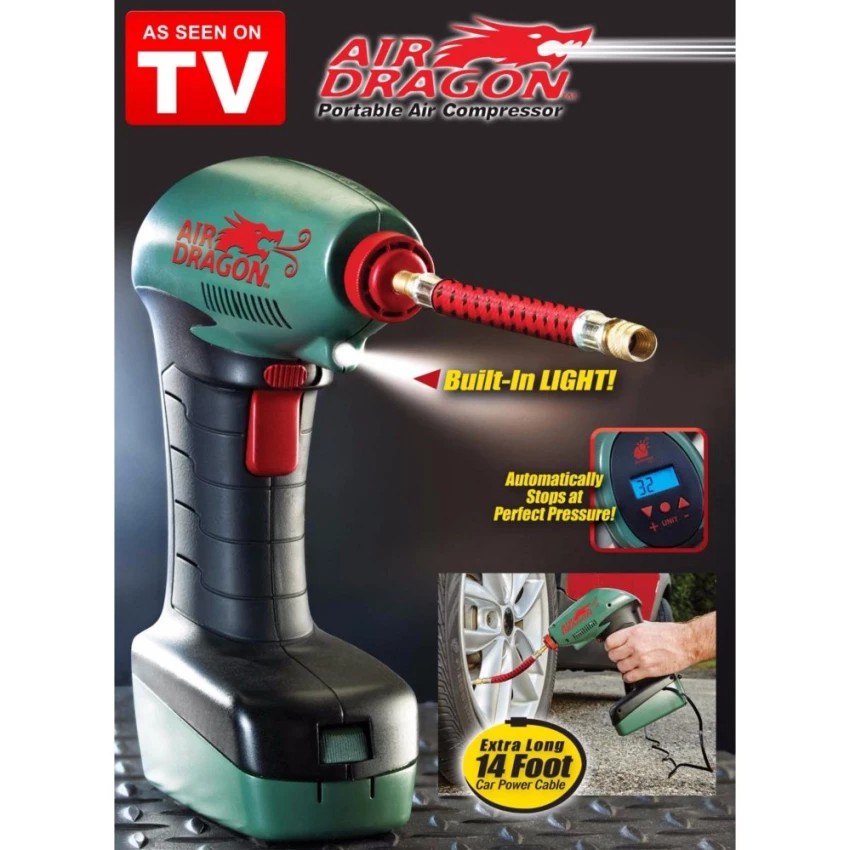 As Seen on TV Air Dragon Portable Air Compressor Emergency Automatic Stop 