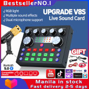 V8s Sound Card Mixer with Bluetooth - Universal Compatibility