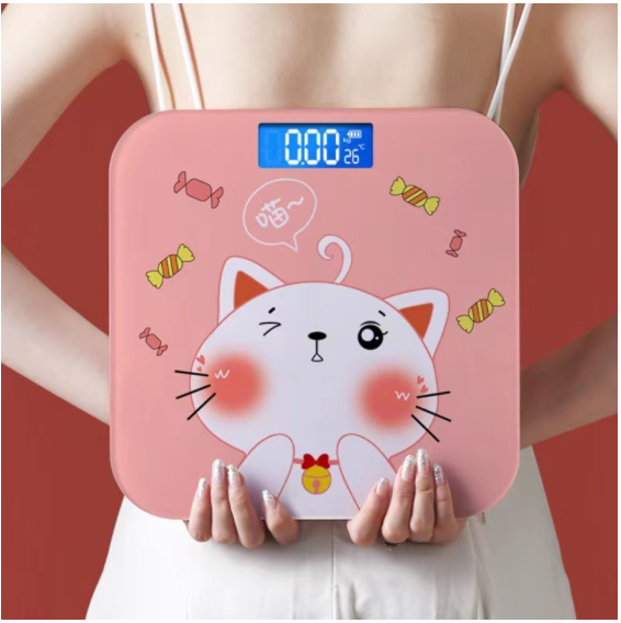 Cute Body Scale Glass Smart Electronic Scales LCD Display Body Weighing  Home Digital Weight Scale