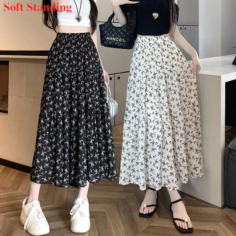 Korean long skirt outfit best sale