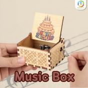 Wooden Music Box Happy Birthday Music