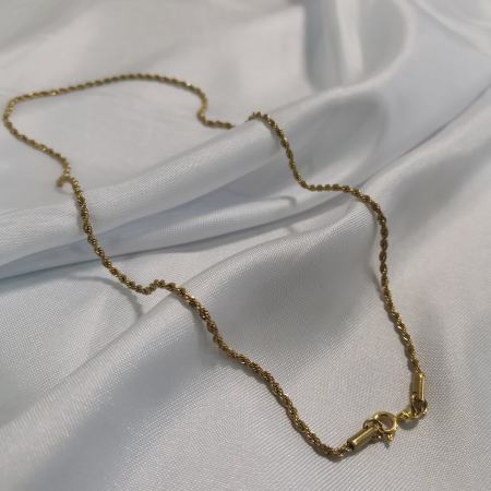 Mikanas 18K Gold Rope Chain Necklace for Men and Women