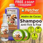 Petcher Organics Pet Bathing Set: Shampoo, Conditioner, Cologne, Soap