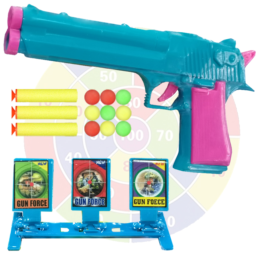 Dynamax Desert Eagle Shooting Gun Force Soft Bullet Nerf Gun With Free Target and 3Pcs Suction Bullets