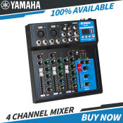 Yamaha 4-Channel Audio Mixer with Bluetooth and USB Connectivity