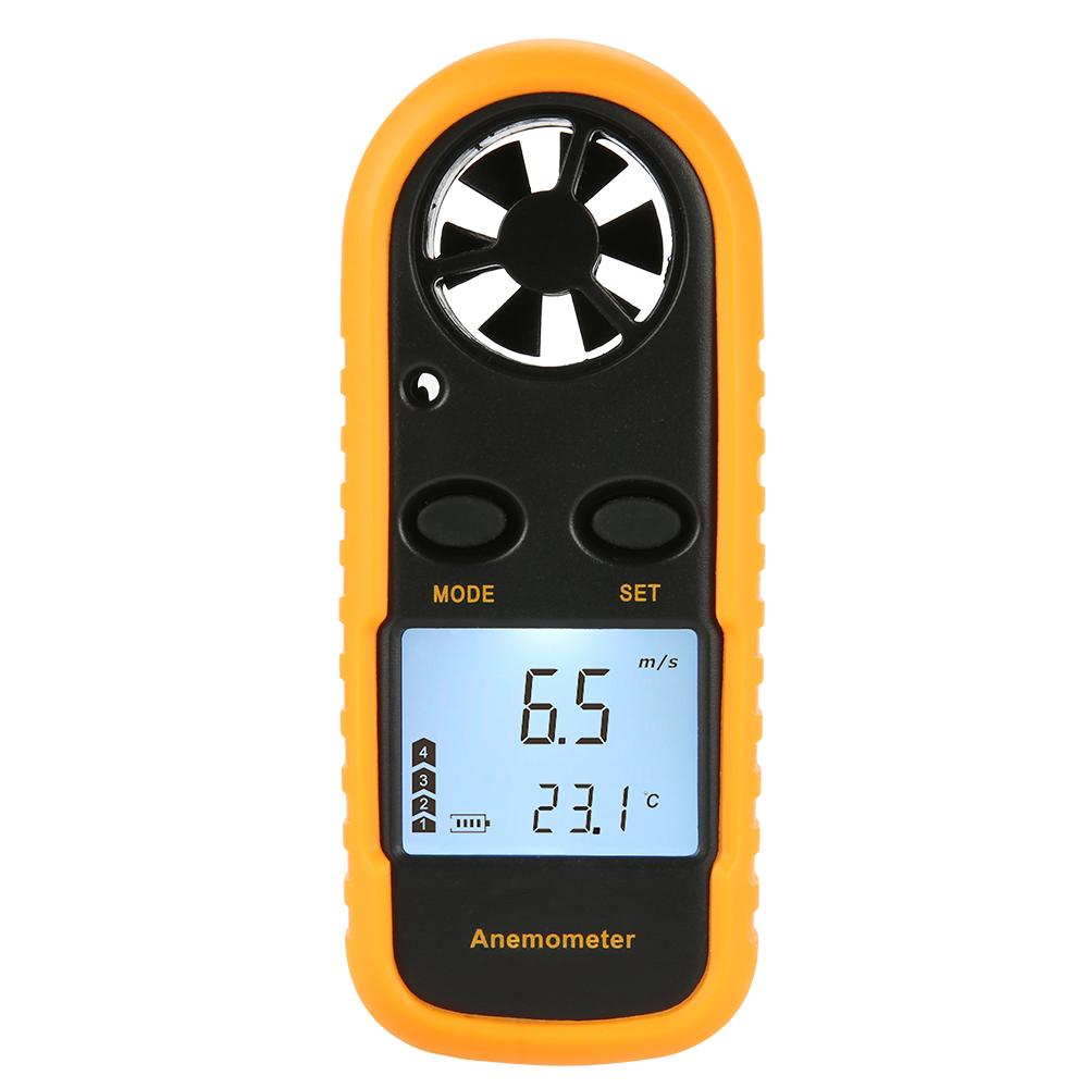 Shentesel Mini LCD Digital Wind Air Speed Meter Anemometer Temperature Test Device Tool 