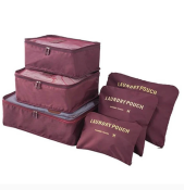 Travel Packing Cube Storage Bags - Set of 6 Pieces