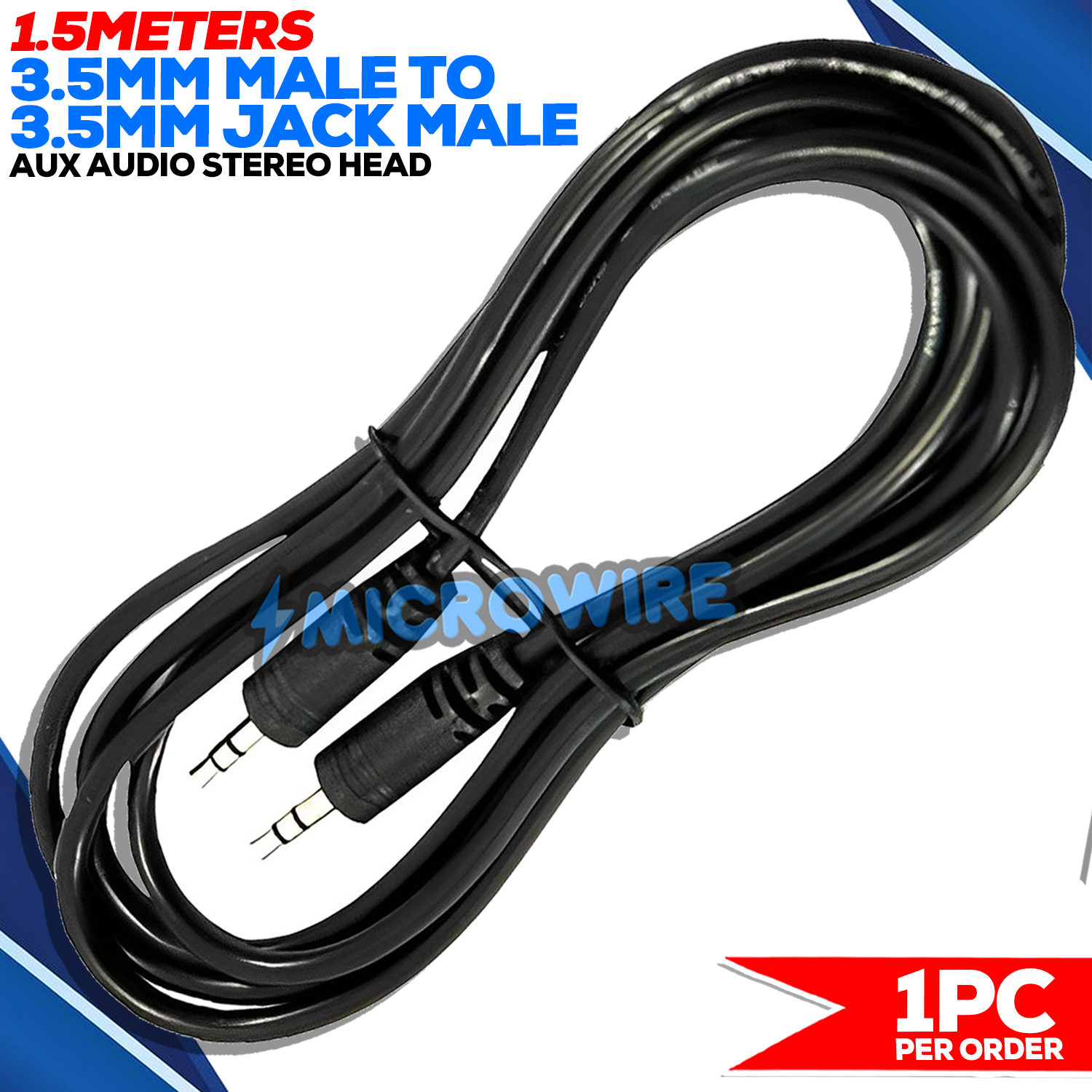 Cable Audio Minijack 3.5mm Macho-Macho 1.5m