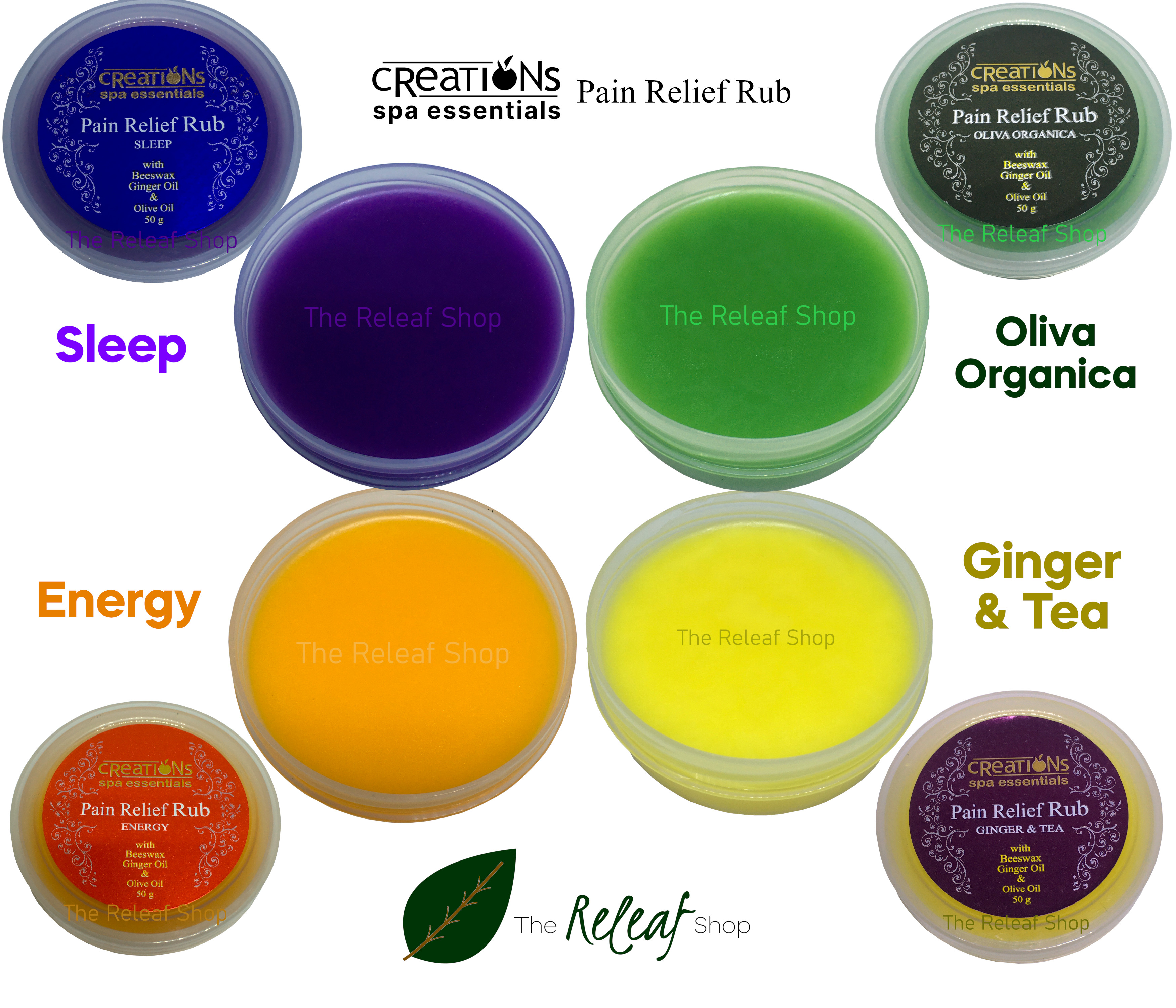 Creations Spa Essentials Pain Relief Rub - Sleep and Ginger & Tea