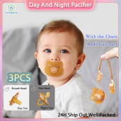 Baby Soother Set - 3pcs Pacifiers with Chain and Box