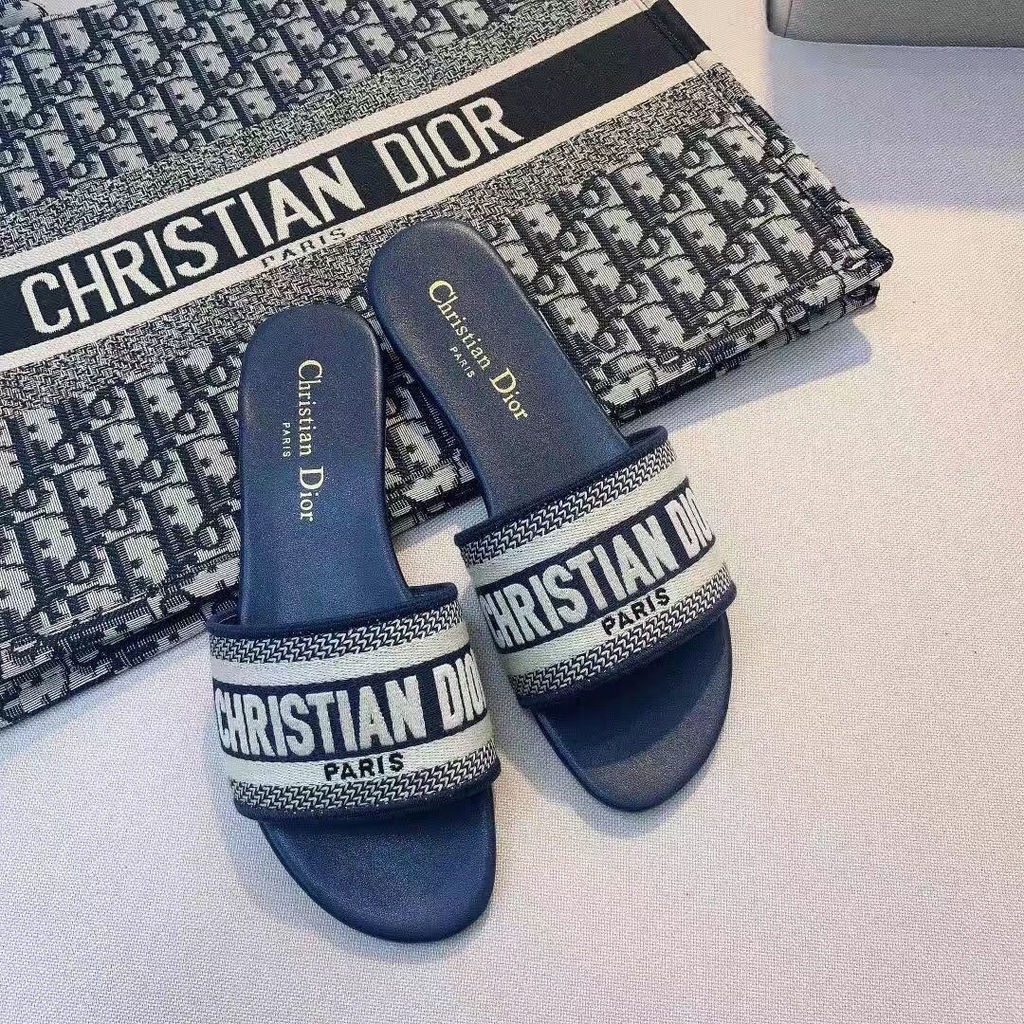 christian dior slippers blue