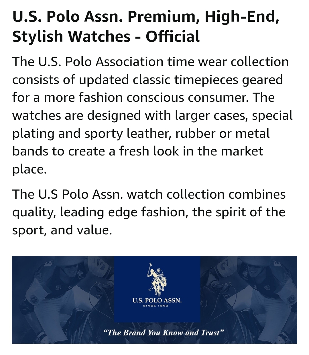 Us polo watches hot sale official website